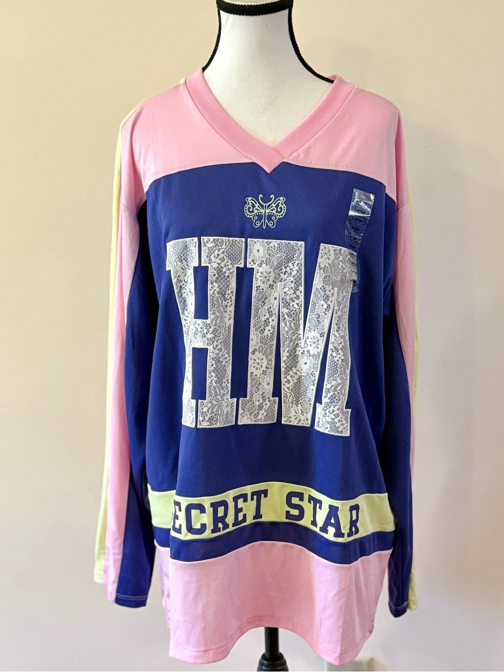Disney Hannah Montana Secret Star Long-Sleeve Colorblock Top - Blue & Pink